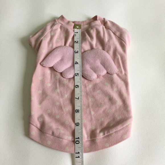 Dog Clothes Pink Fleece Polka Dots with Wing Size Large Made in Korea - Picture 6 of 7